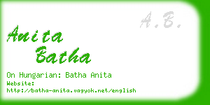 anita batha business card